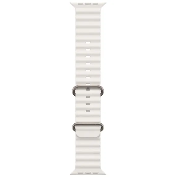 Часы Apple Watch Ultra 2, 2024, 49 мм, титан натурального цвета, ремешок Ocean белого цвета