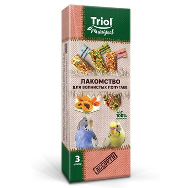 Лакомство Triol Original Ассорти для волнистых попугаев 3 шт, 80 г