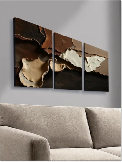 Картина Кожаная мозаика модульная 50x70см 3шт.