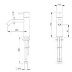 Смеситель для раковины HAPA C35 (цвет - золото браш. PVD) C35.0001.BPGPVD