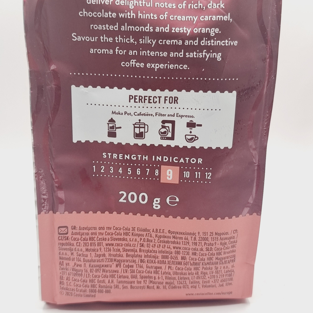 Кофе молотый Costa Coffee Caffe Crema Blend , 200 г (из Эстонии)
