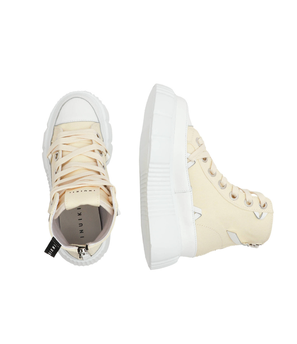 Кожаные кроссовки matilda canvas high 23 INUIKII - бежевый(30103-024)