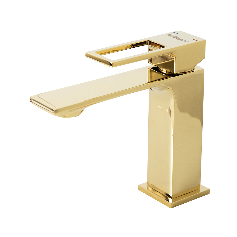 Смеситель для раковины BelBagno Luce LUC-LVM-ORO золотой глянцевый