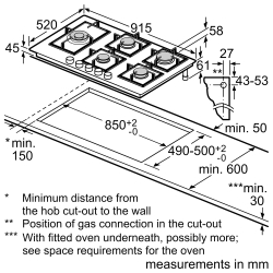 Газовая варочная панель Bosch PPM9A6I40