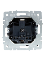 BRITE Розетка 1-местная с заземлением с защитными шторками и крышкой 16А IP20 РСбш10-3-БрЧ черный IEK