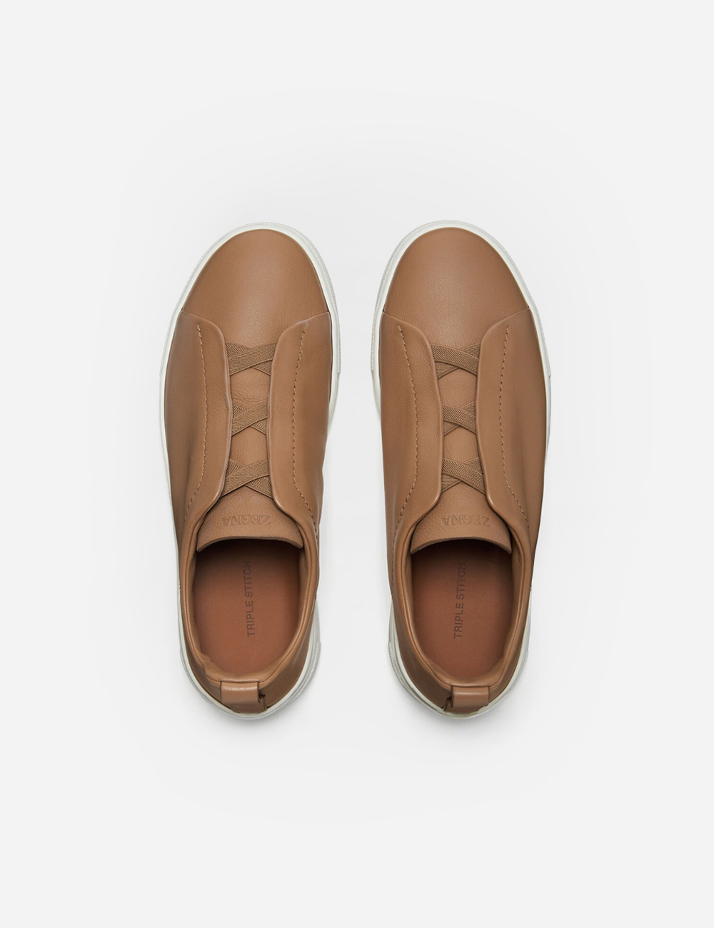 Zegna Stitch Secondskin Sneakers Dark Beige