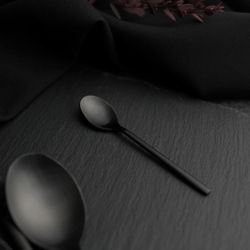 Ложка чайная 14 см матовая черный цвет Black Sapporo PVD P.L. - Davinci [12]