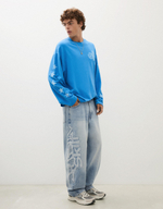 Мужские джинсы super baggy fit с нашивками по бокам - BERSHKA