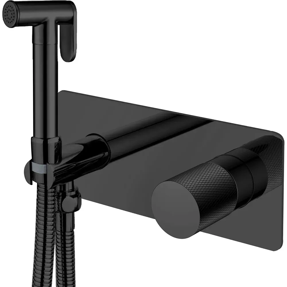 Гигиенический душ Boheme Stick 127-BB.2 со смесителем, С ВНУТРЕННЕЙ ЧАСТЬЮ, black, touch black
