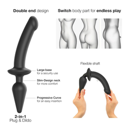 Фаллоимитатор Strap-On-Me Switch Plug-In Semi-Realistic черный L