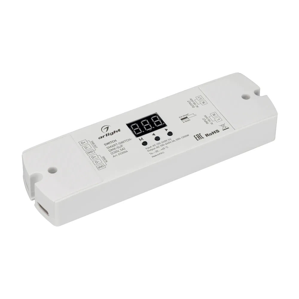 Выключатель SMART-SWITCH-DMX-SUF (230V, 5A) (Arlight, IP20 Пластик, 3 года) Выключатель SMART-SWITCH-DMX-SUF (230V, 5A) (Arlight, IP20 Пластик, 3 года)