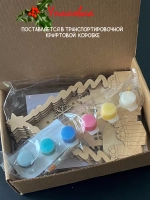 Новогодняя 3d раскраска антистресс из дерева Ёлочка