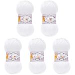 Пряжа Alize (Ализе) Cotton Gold / уп.5 мот. по 100 г, 330м, 055 белый A