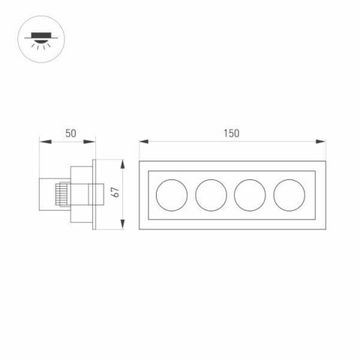 Встраиваемый светильник 10W 4000K 032229 белый/черный MS-Orient-Built-Turn-TC-S67x150-10W Day4000 Arlight