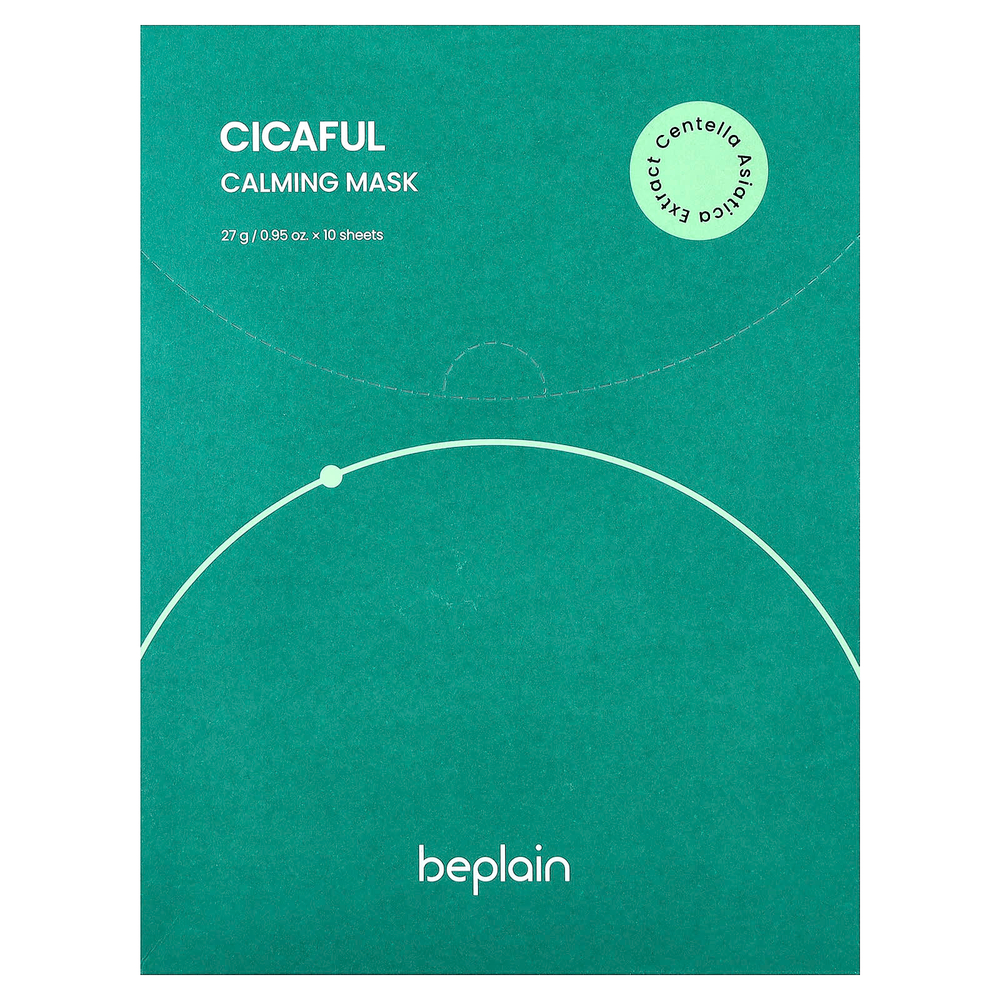 Beplain, Cicaful успокаивающая косметическая маска, 10 шт., 27 г (0,95 унции)