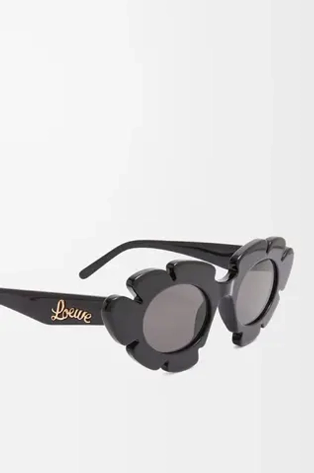 Loewe Солнцезащитные очки с цветочным принтом, черный