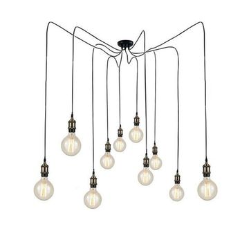 Люстра-паук 10*Е27 LOFT1162A/10 чёрный/бронза Spider LOFT IT