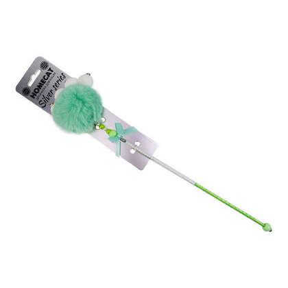 HOMECAT SILVER SERIES Дразнилка для кошек Помпон с бусинками, 55 см