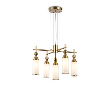 Подвесная люстра 5*E14 LH55276/5 BS/FR латунь/белый матовый High Light Modern Ambrella
