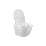 Унитаз подвесной безободковый Vincea Глобо (Globo) VT1-14S, цвет белый, ультратонкое сиденье с плавным опусканием, Горизонтальный выпуск