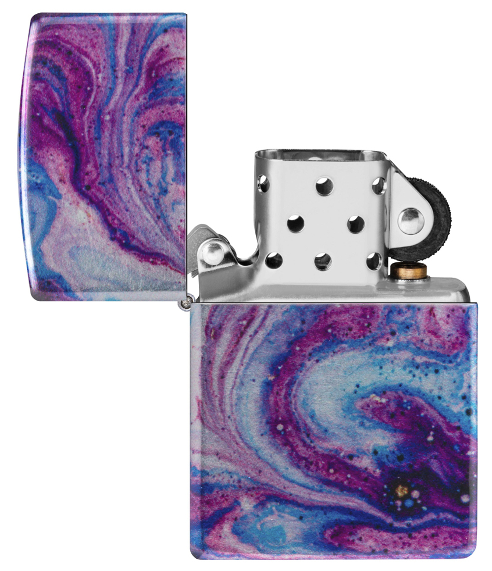 Зажигалка Zippo Universe Astro с покрытием 540 Tumbled Chrome, латунь/сталь, сиреневая, 38x13x57 мм