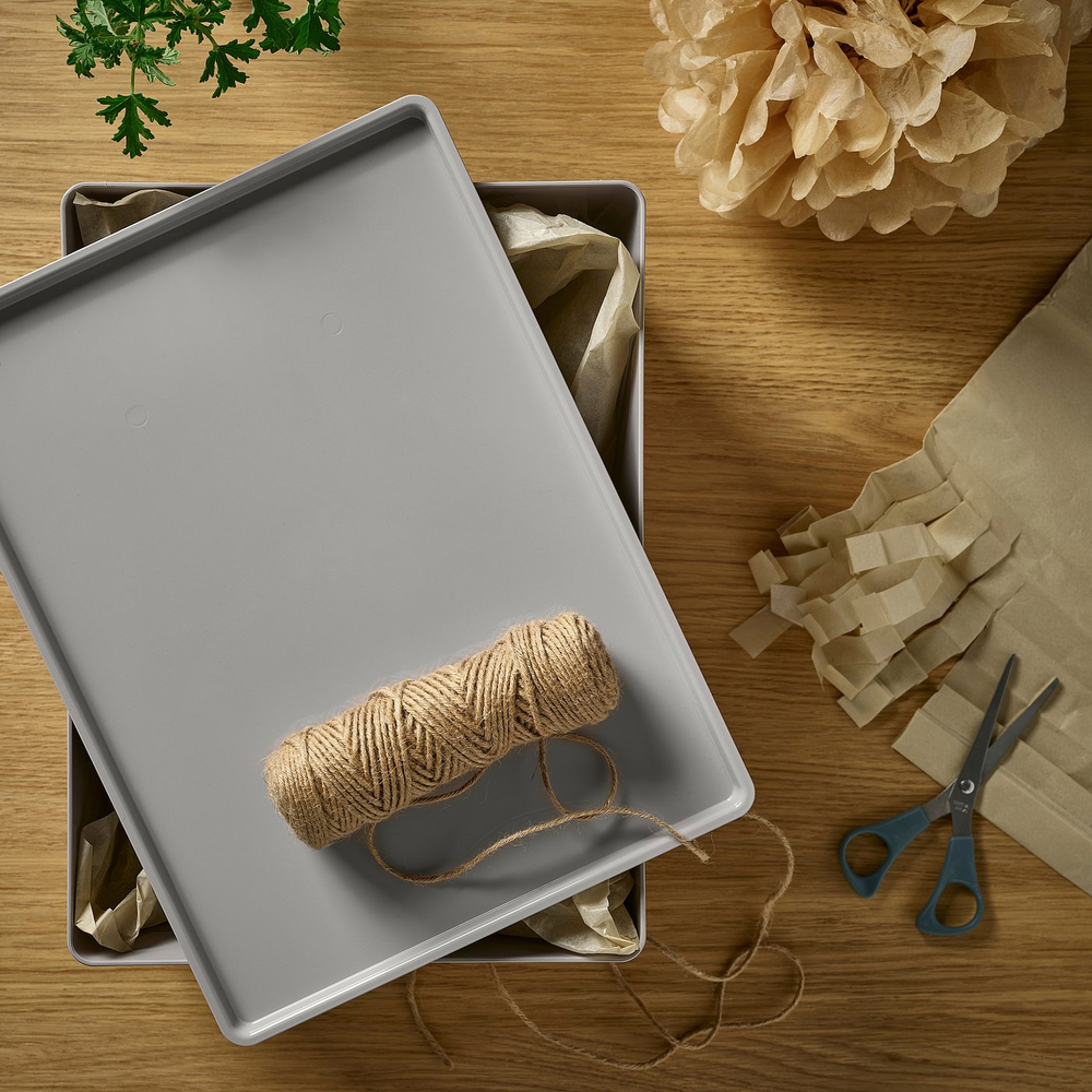 IKEA KUGGIS  (ИКЕА КУГГИС)  -  Крышка - светло-серый 26x35 см