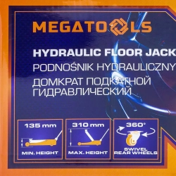 Домкрат подкатной гидравлический 2т MEGATOOLS MT-TA820011