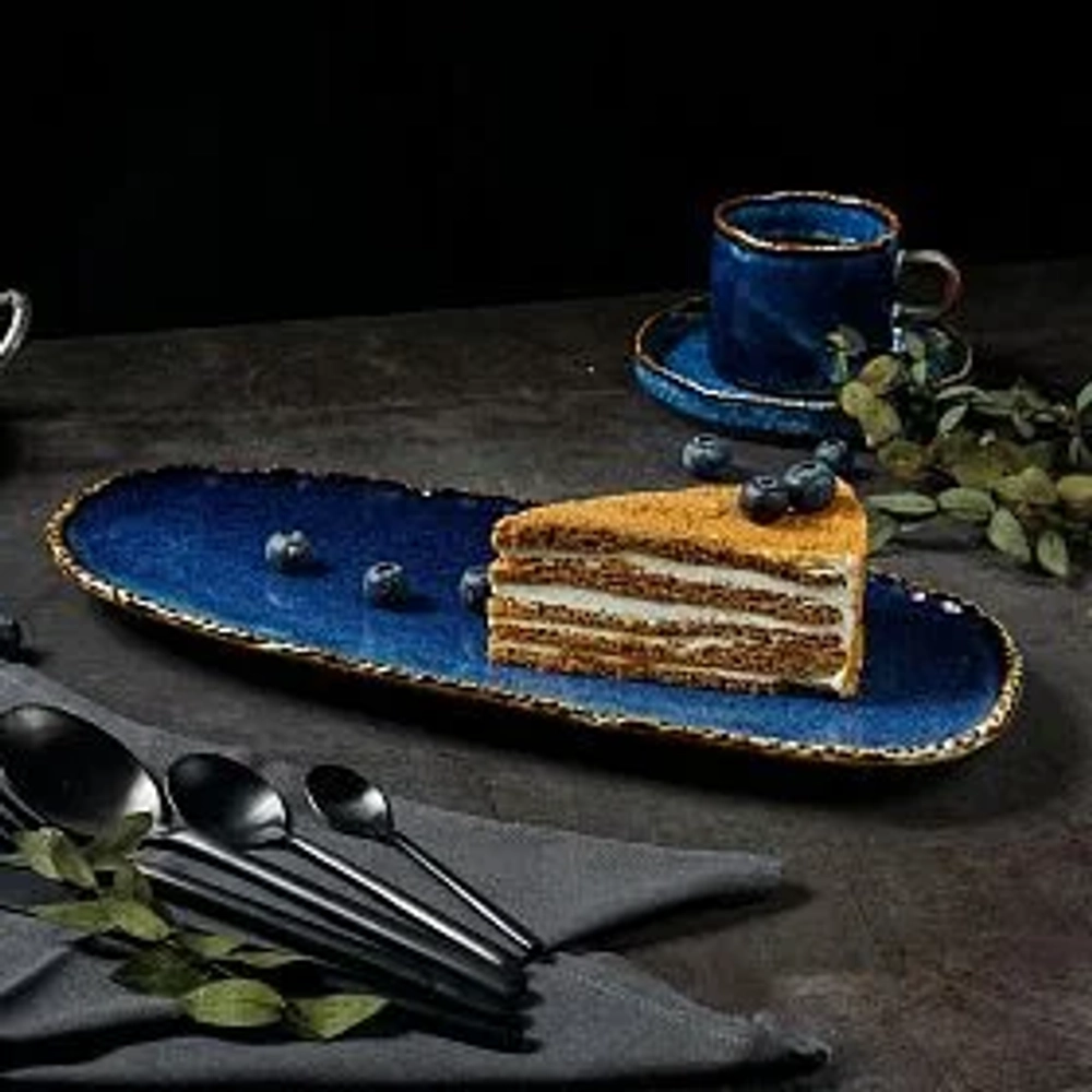 Блюдо овальное 35 см,фарфор,серия "Aqua Blue" P.L.