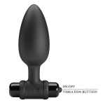 Черная анальная вибропробка 11,8см Mr.Play Vibrating Anal Plug BI-040107-MR