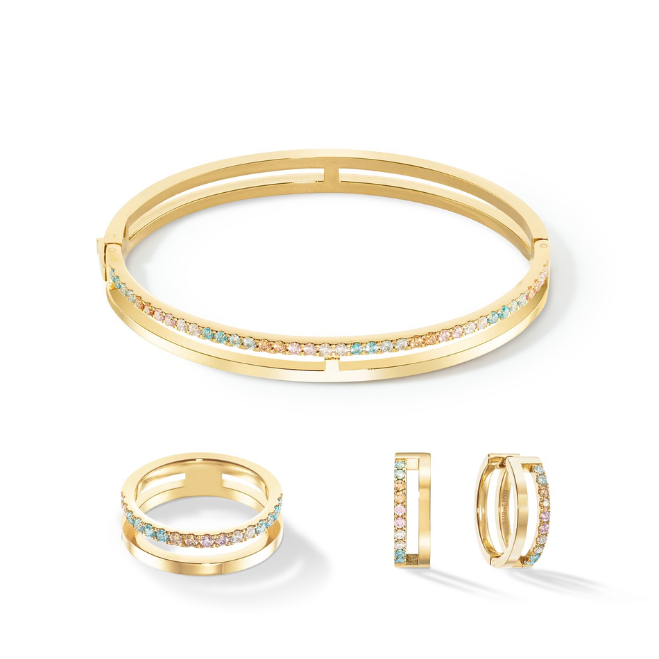 Кольцо Coeur de Lion Multicolour Pastel Gold 0136/40-1590 58 размер 18,5