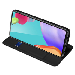 Чехол книжка из кожи черного цвета для Samsung Galaxy A52s и A52 5G, 4G, серия Skin Pro Series от Dux Ducis