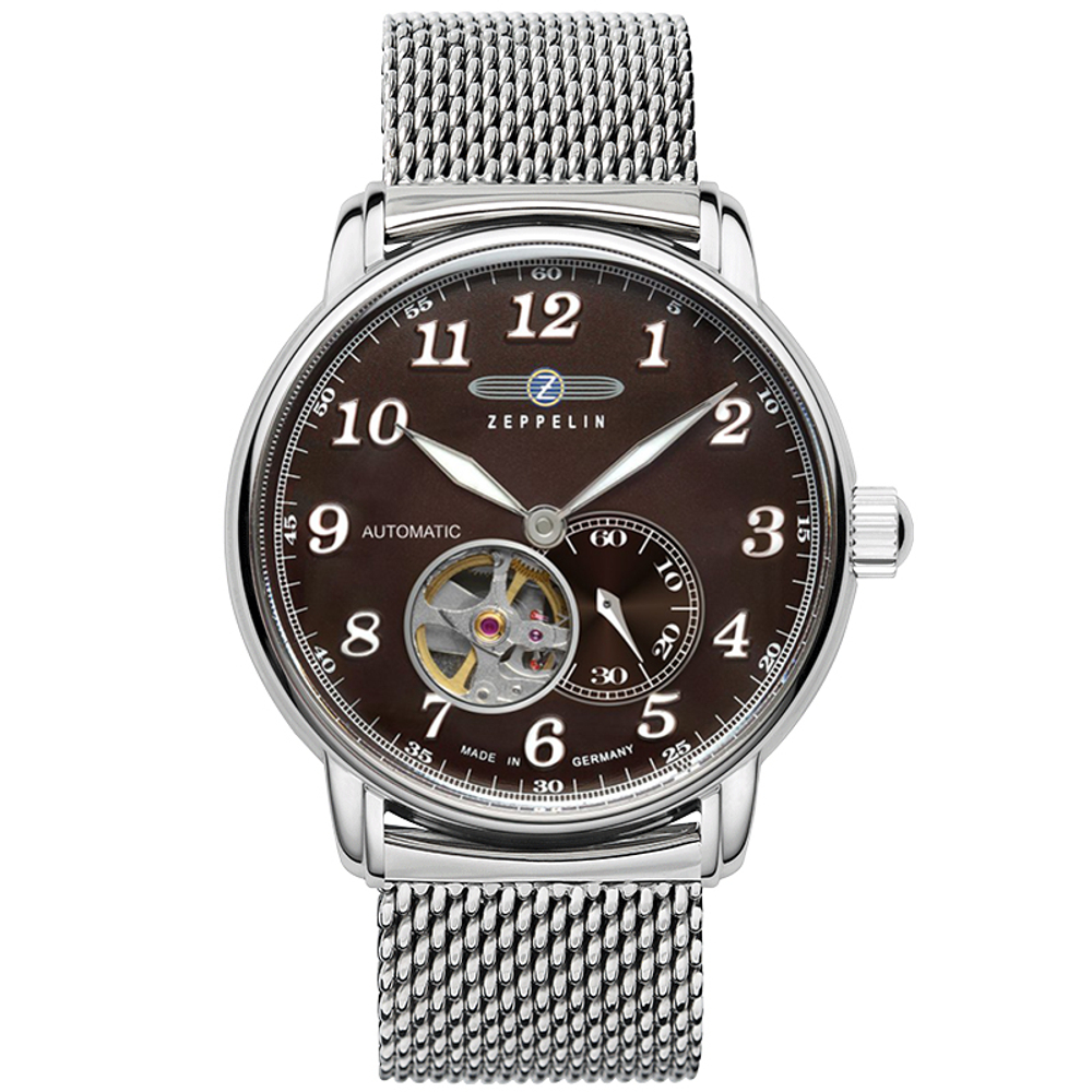 ZEPPELIN Piaget Collection Automatic Mechanical Movement Men"s Watches Watch 40 Coffee Watch Dial Steel Strap