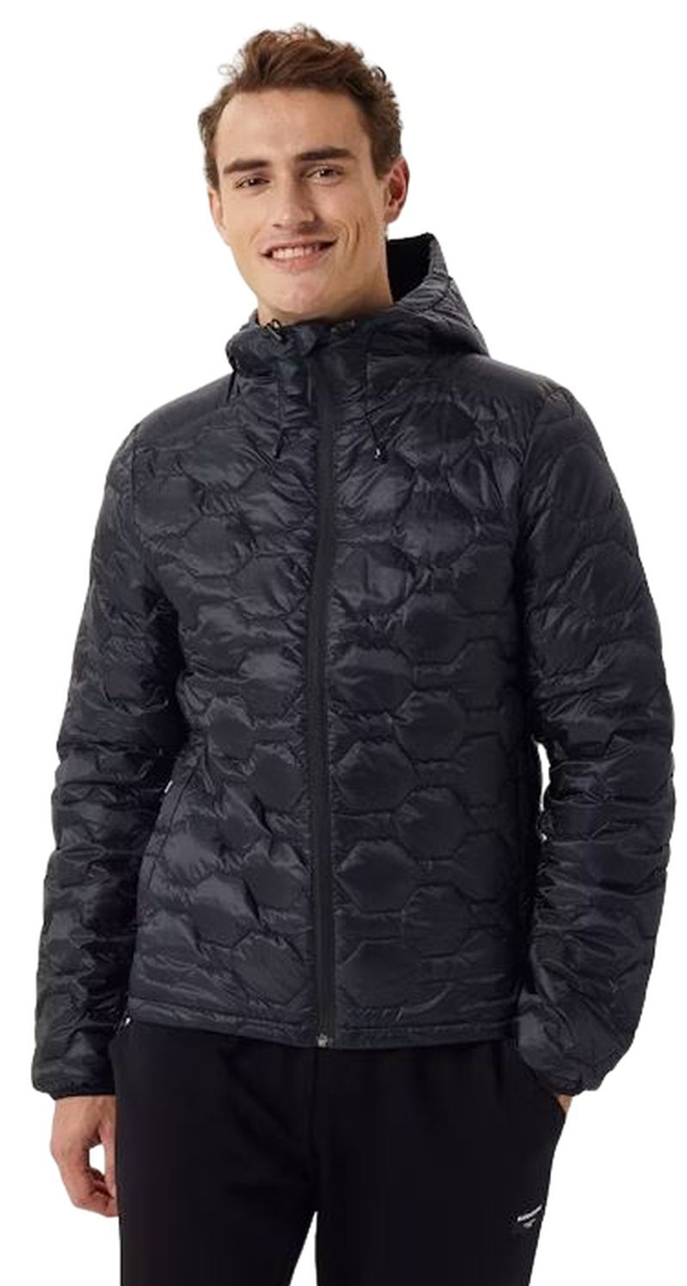 Мужская теннисная куртка Björn Borg Liner Hooded Down - черный