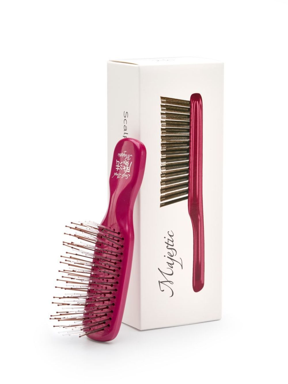 Расческа Majestic Scalp Brush спелая вишня (дорожная версия)