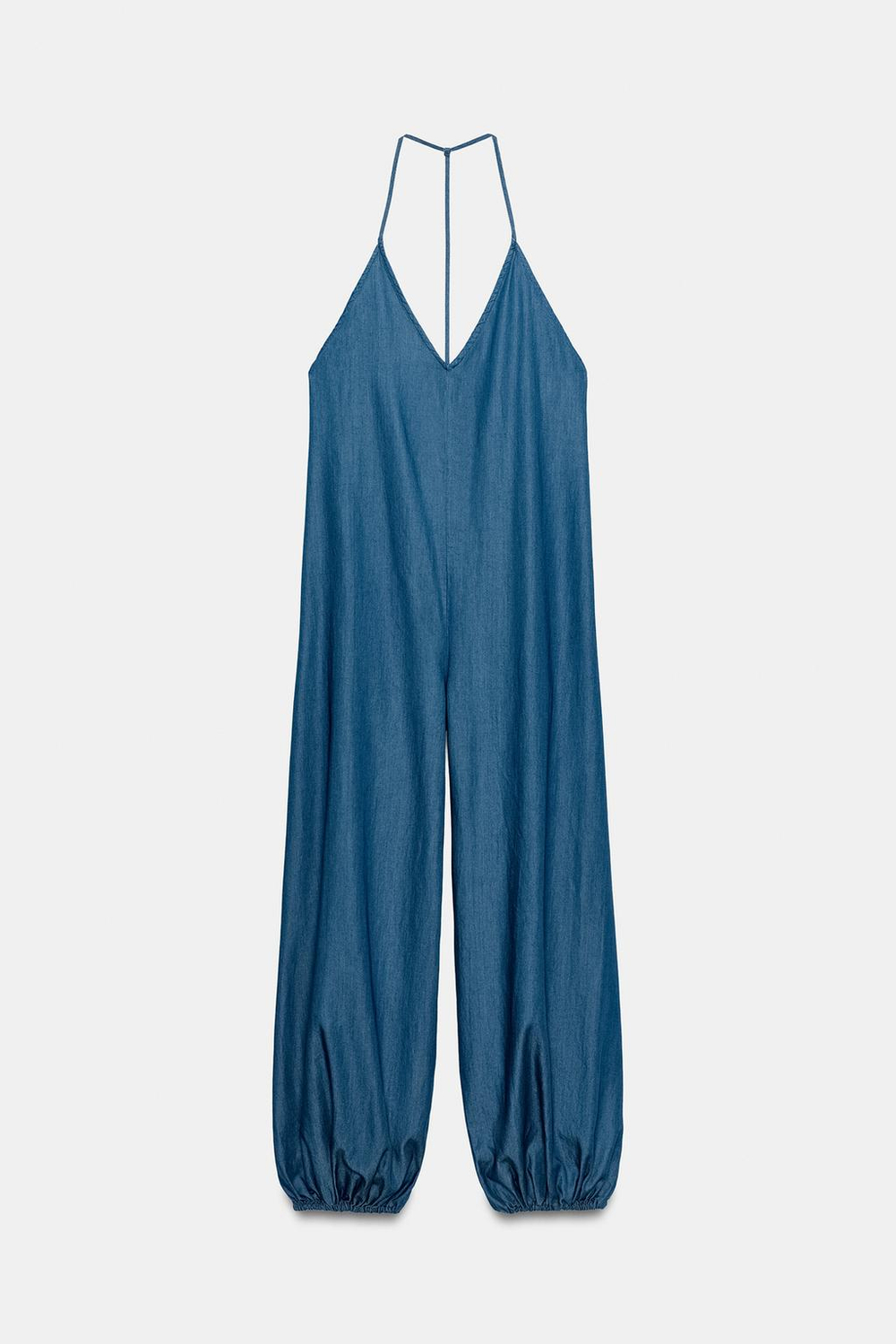 ZARA ЛЕГКИЙ ДЛИННЫЙ КОМБИНЕЗОН, СИНИЙ