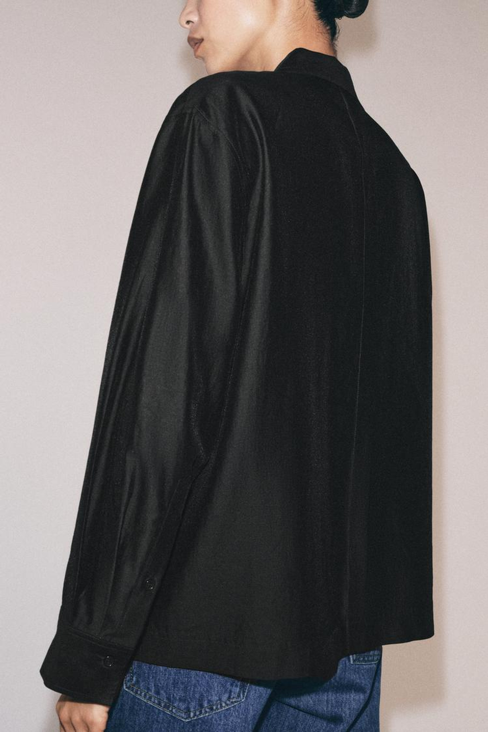 ZARA РУБАШКА НА ЗАПАХ С КАРМАНАМИ — ZW COLLECTION, ЧЕРНЫЙ