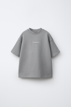 ZARA КОМПЛЕКТ ИЗ ФУТБОЛКИ И ШОРТОВ ИЗ ИНТЕРЛОКА,, СЕРЫЙ МЕЛАНЖ