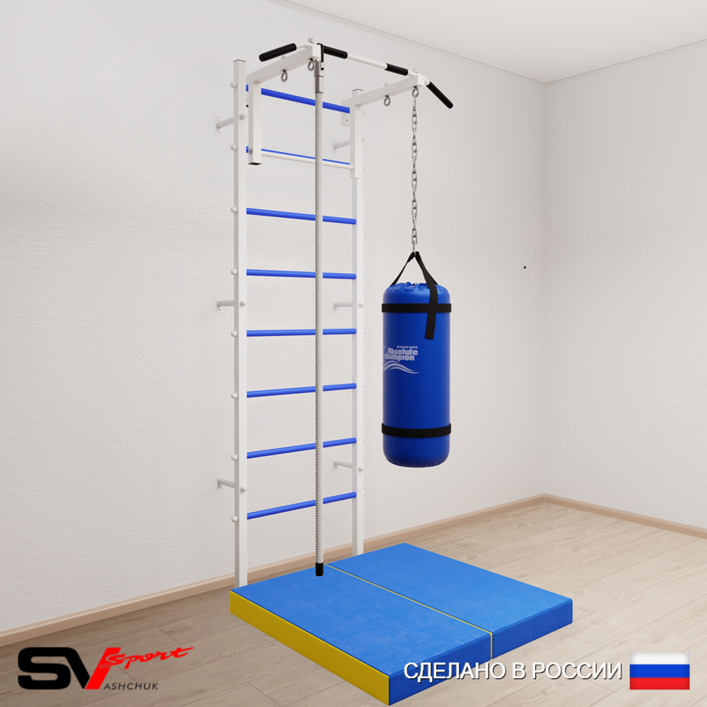 Шведская стенка Sv Sport 5097 (Турник стандарт/Канат/Цепь/Мешок 30кг/Мат 1м)
