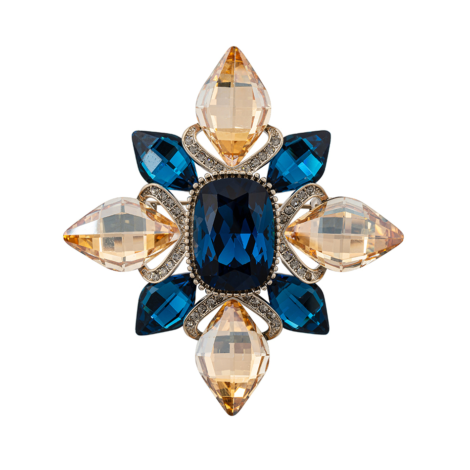 Брошь Fiore Luna Icon crystal blue BR14908 BL/S