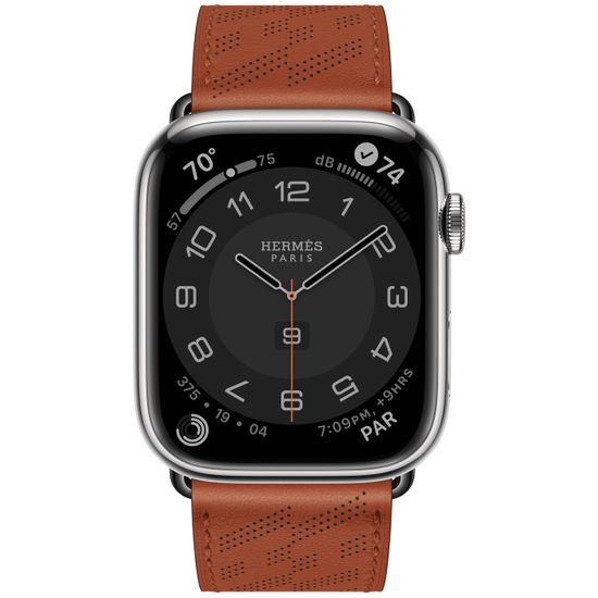 Apple Watch Hermès 45mm Silver Stainless Steel Case with H Diagonal Single Tour Cuivre