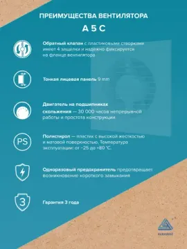 Вентилятор накладной A D125 обр.клапан AURAMAX
