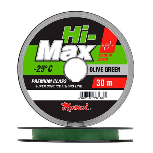 Леска Hi-Max Olive Green 0,15 мм., 2,5 кг, 30 м, зеленая