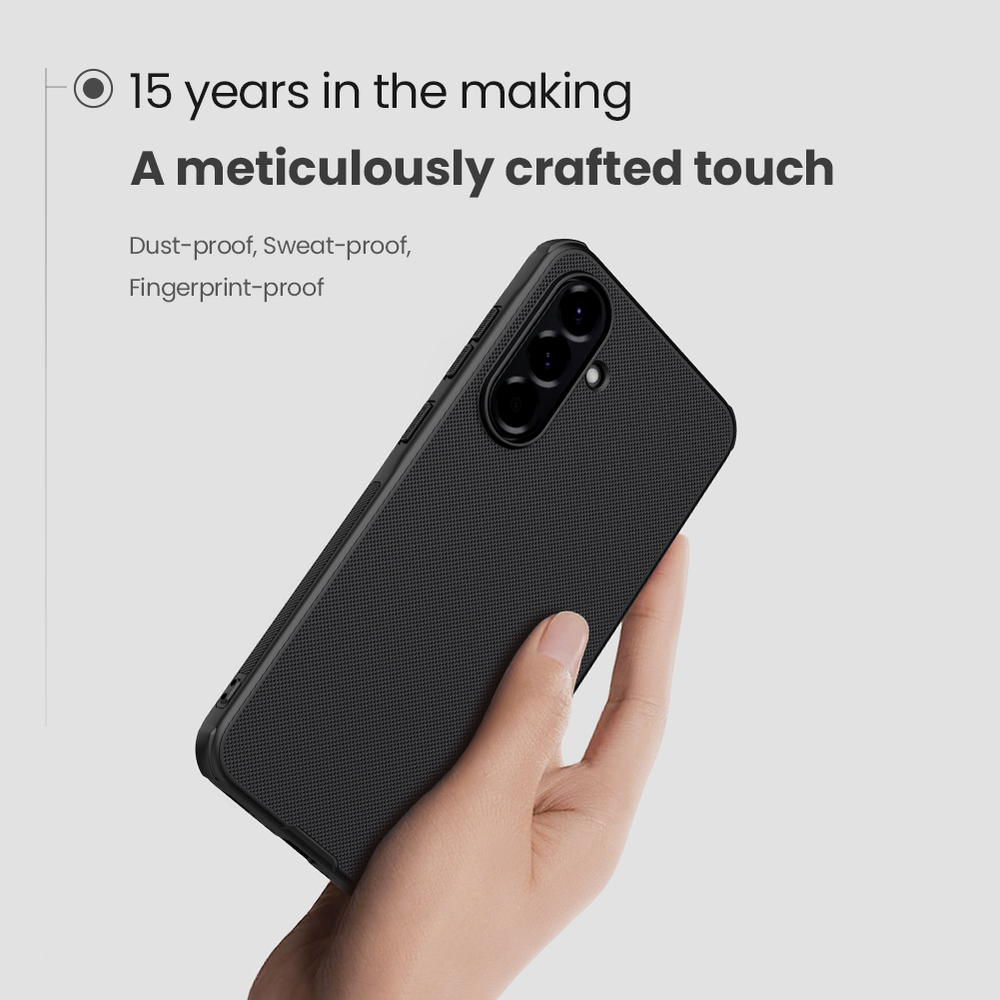 Усиленный защитный чехол черного цвета от Nillkin для Samsung Galaxy A56 5G, серия Super Frosted Shield Pro
