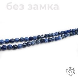 Нить бусин содалит с огранкой 6 мм