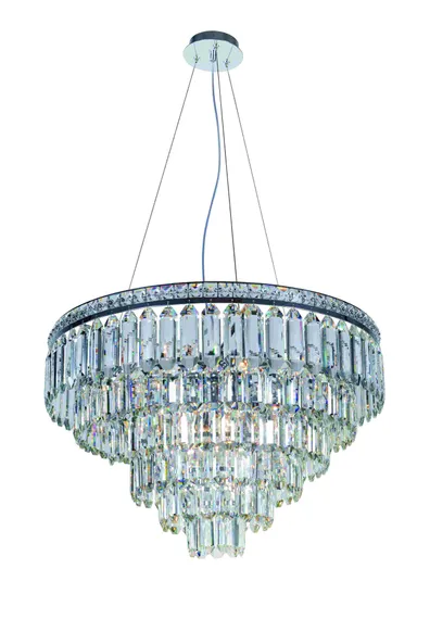 Люстра подвесная NewRgy 2796R/14A CHROME+CLEAR, 14×40 Вт, хромированная и прозрачная