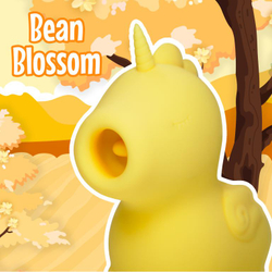 Вибромассажер Unihorn - Bean Blossom со стимуляцией язычком, жёлтый