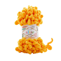 Пуффи (Puffy) пряжа Alize 100%микрополиэстер 5х100г/9,2 м 14 яр.желтый