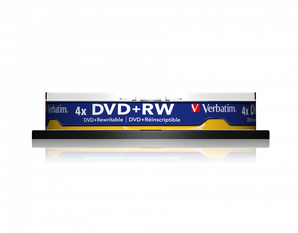 Оптический диск Verbatim DVD+RW 4.7GB 4X SERL Matt Silver, Spindle, 10 шт