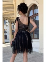 красивое черное миди платье из тюля + plus size