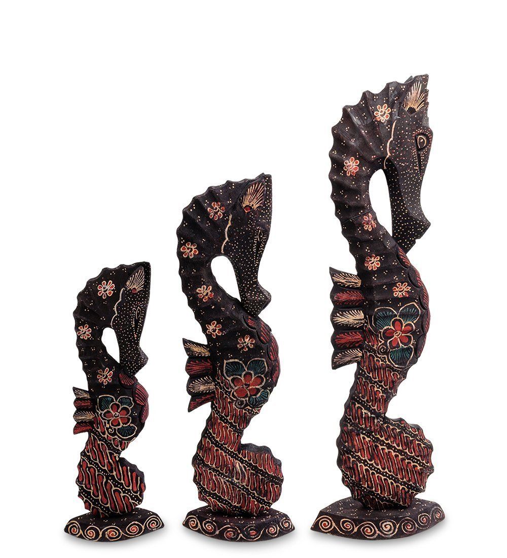 Decor and Gift 10-016 Фигурка «Морской конек» набор из трех 50,40,30 см (батик, о.Ява)